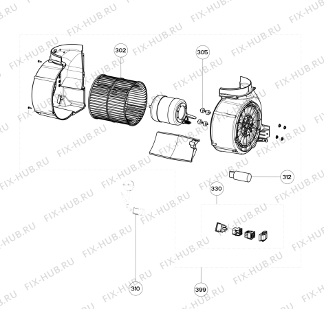 Взрыв-схема вытяжки Electrolux EFD90662OK - Схема узла Motor